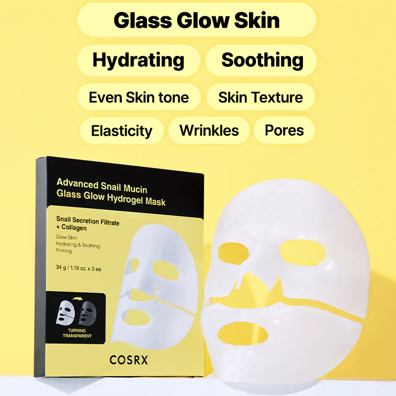COSRX Advanced Snail Mucin Glass Glow Hydrogel Mask_3EA