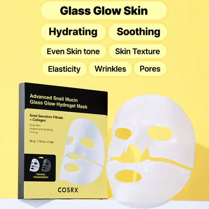 COSRX Advanced Snail Mucin Glass Glow Hydrogel Mask_3EA