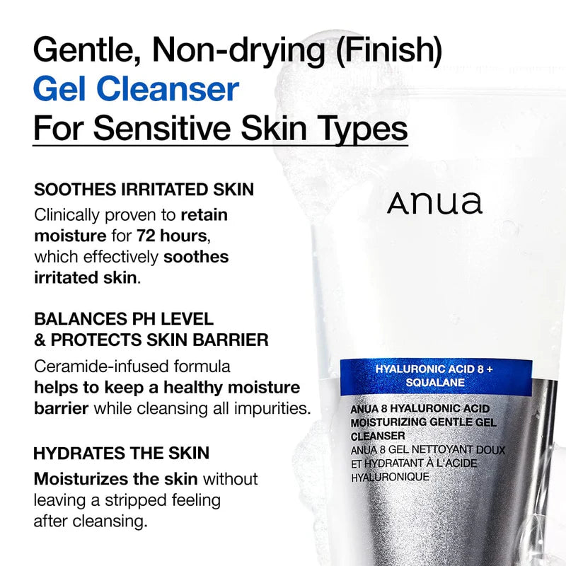 Anua 8 Hyaluronic Acid Moisturizing Gentle Gel Cleanser