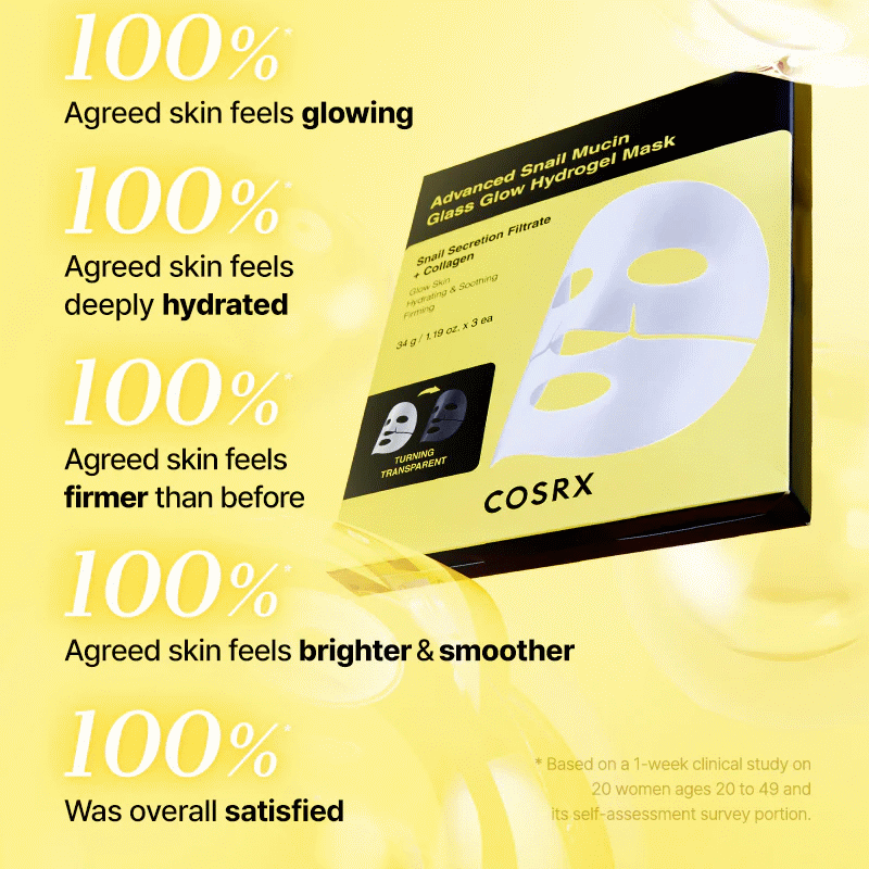 COSRX Advanced Snail Mucin Glass Glow Hydrogel Mask_3EA