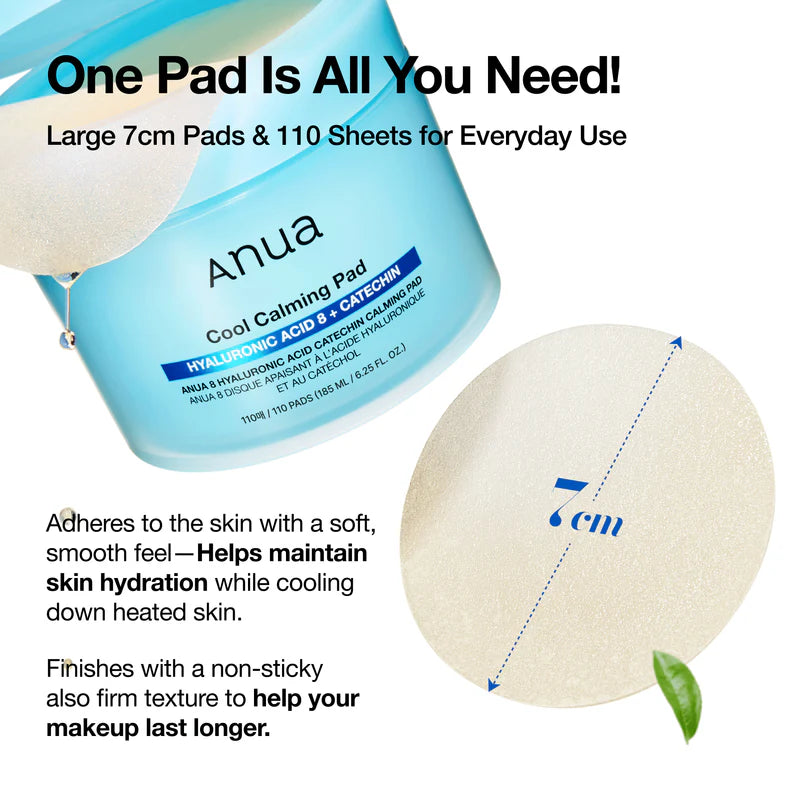 Anua 8 Hyaluronic Acid Catechin Calming 110pads