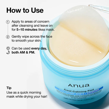 Anua 8 Hyaluronic Acid Catechin Calming 110pads