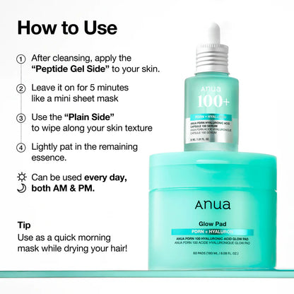 Anua PDRN 100 Hyaluronic Acid Glow 60Pads